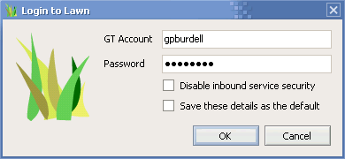 LawnLogin dialog